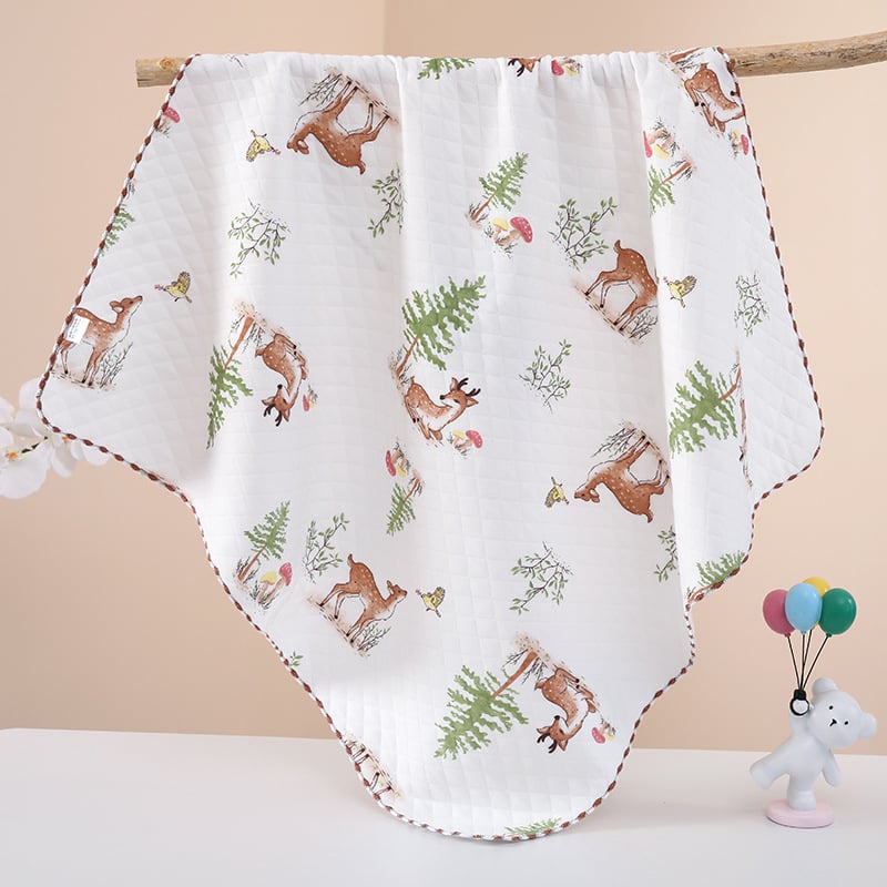 Baby objímajúci quilt s karikatúrnym štýlom, výplň z polyesteru, pletená bavlnená látka, leto, pre dieťa do 1 roka