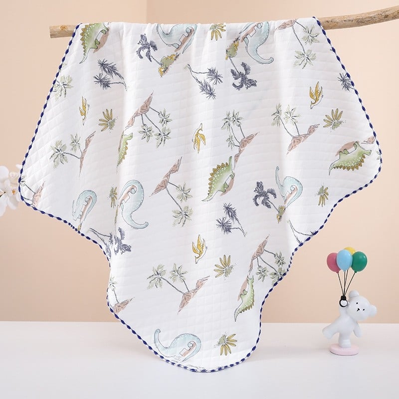 Baby objímajúci quilt s karikatúrnym štýlom, výplň z polyesteru, pletená bavlnená látka, leto, pre dieťa do 1 roka