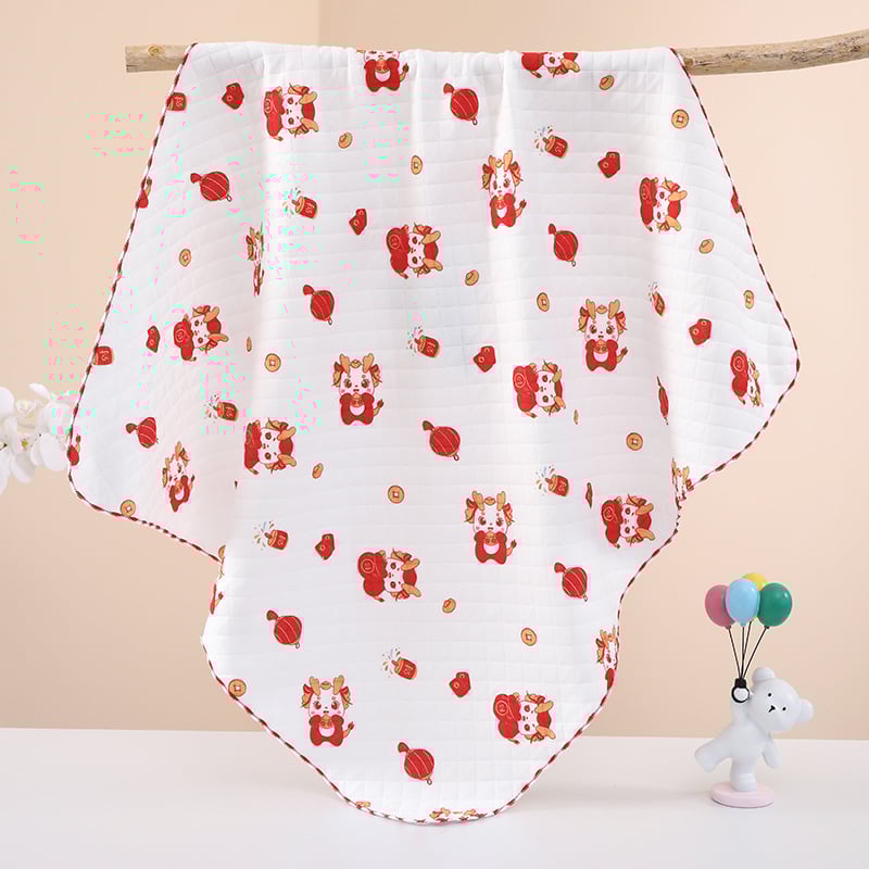 Baby objímajúci quilt s karikatúrnym štýlom, výplň z polyesteru, pletená bavlnená látka, leto, pre dieťa do 1 roka