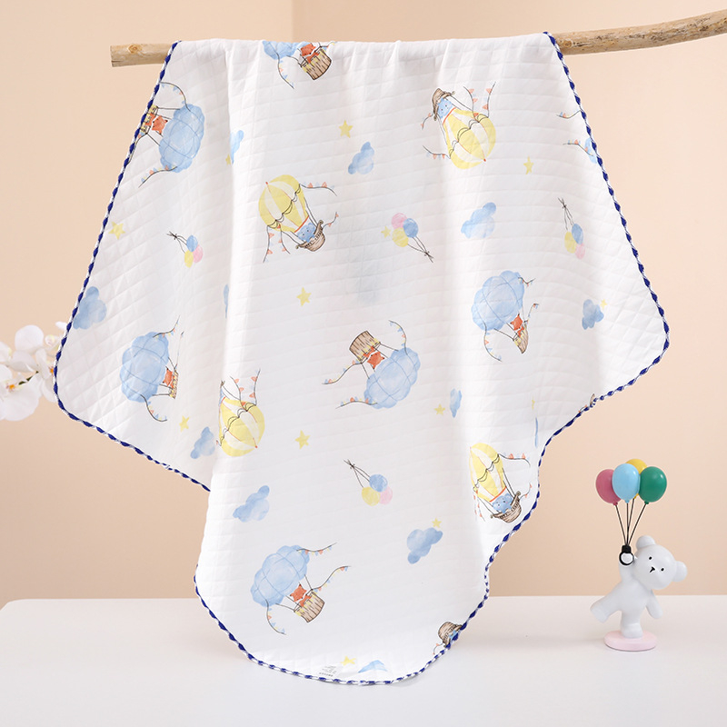 Baby objímajúci quilt s karikatúrnym štýlom, výplň z polyesteru, pletená bavlnená látka, leto, pre dieťa do 1 roka
