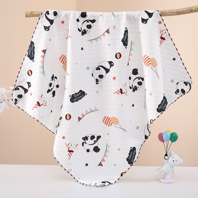 Baby objímajúci quilt s karikatúrnym štýlom, výplň z polyesteru, pletená bavlnená látka, leto, pre dieťa do 1 roka