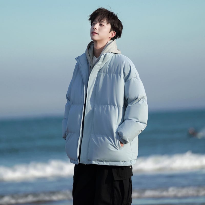 Μπουφάν με πούπουλα, κουκούλα, σταθερός γιακάς, ενισχυμένο, γέμισμα από λευκό πούπουλο χήνας, Corduroy ύφασμα