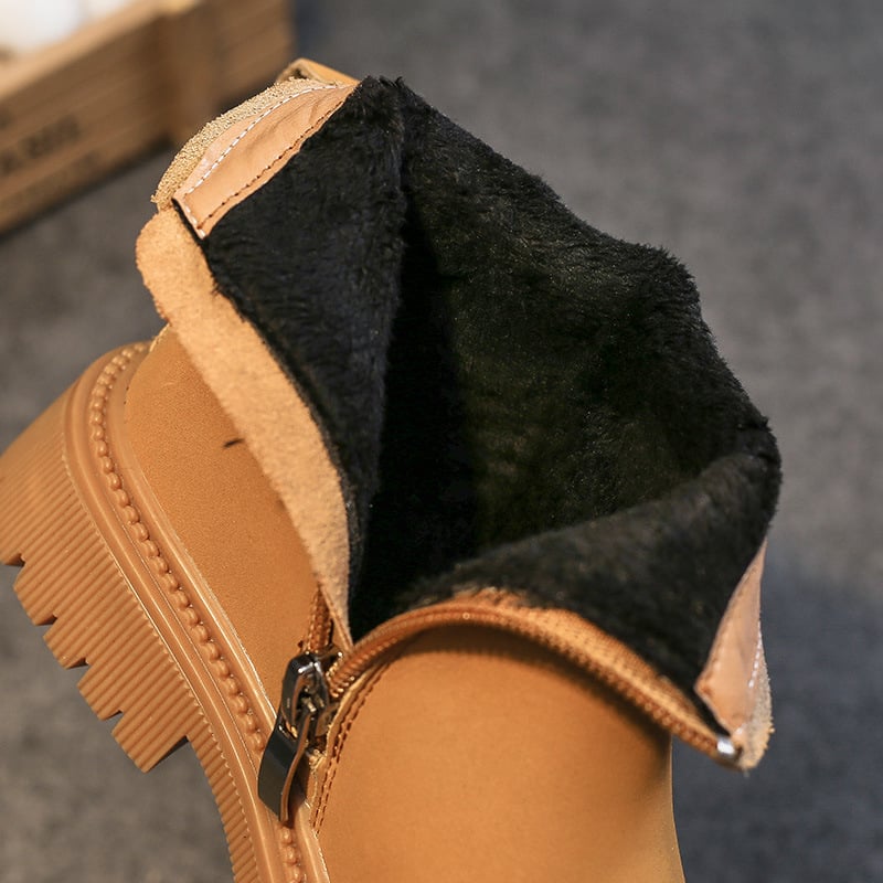 Lányoknak szóló bőrből készült bokacsizma oldalsó cipzárral, felső része valódi bőr, gumi talp, brit stílus, őszi 2025