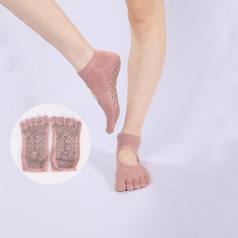 Joga čarape s nevidljivom antifrikcijskom funkcijom, Colored Cotton materijal, jednobojni uzorak, za žene