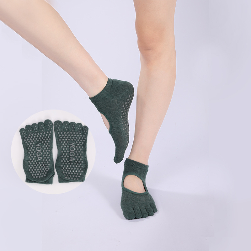 Joga čarape s nevidljivom antifrikcijskom funkcijom, Colored Cotton materijal, jednobojni uzorak, za žene