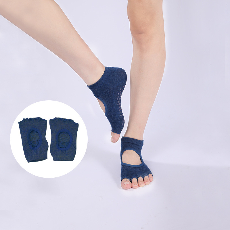 Joga čarape s nevidljivom antifrikcijskom funkcijom, Colored Cotton materijal, jednobojni uzorak, za žene