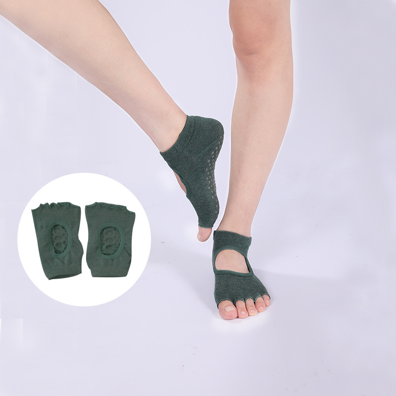 Joga čarape s nevidljivom antifrikcijskom funkcijom, Colored Cotton materijal, jednobojni uzorak, za žene
