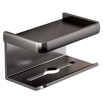 Suport montat pe perete pentru hârtie igienică și raft de depozitare – oțel carbon, formă rotundă, finisaj vopsit, stil Light Luxury, Four Seasons Ai