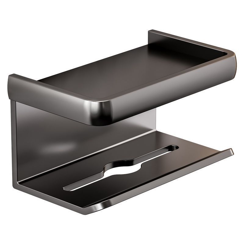 Suport montat pe perete pentru hârtie igienică și raft de depozitare – oțel carbon, formă rotundă, finisaj vopsit, stil Light Luxury, Four Seasons Ai