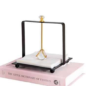 Suport pentru șervețele, din fier, pătrat, finisaj electroplacat, marcă Yiheng, stil creativ