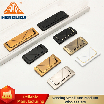 Skrivena plosnata ručka za ormariće, model 1218, cinkova legura, elektroplakiranje, za vrata ormarića, garderobu i ladice