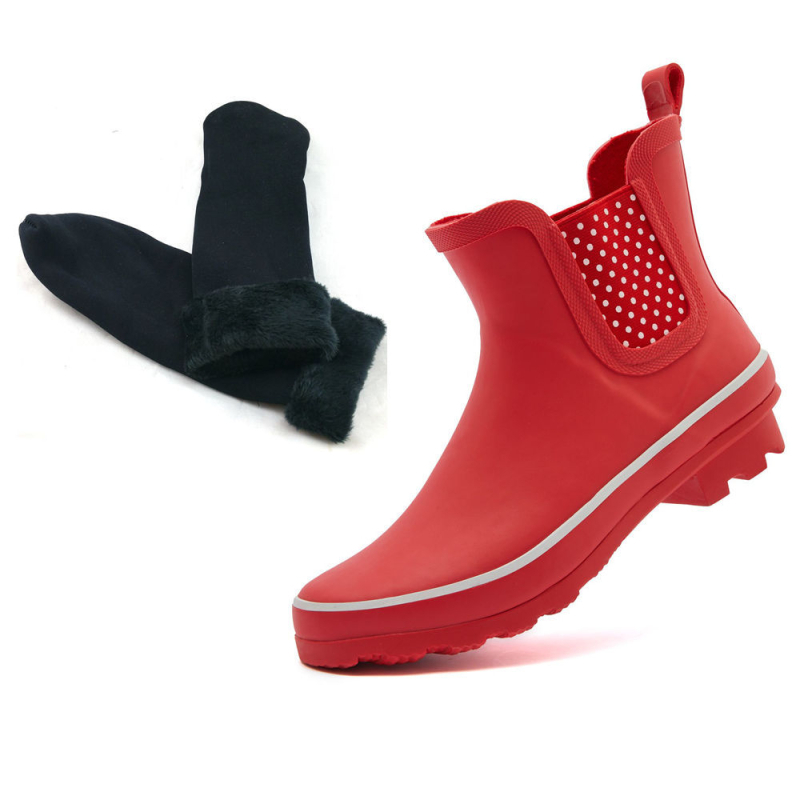 Ghete de ploaie impermeabile pentru femei, cu model floral, slip-on, cauciuc natural, toamnă-iarnă