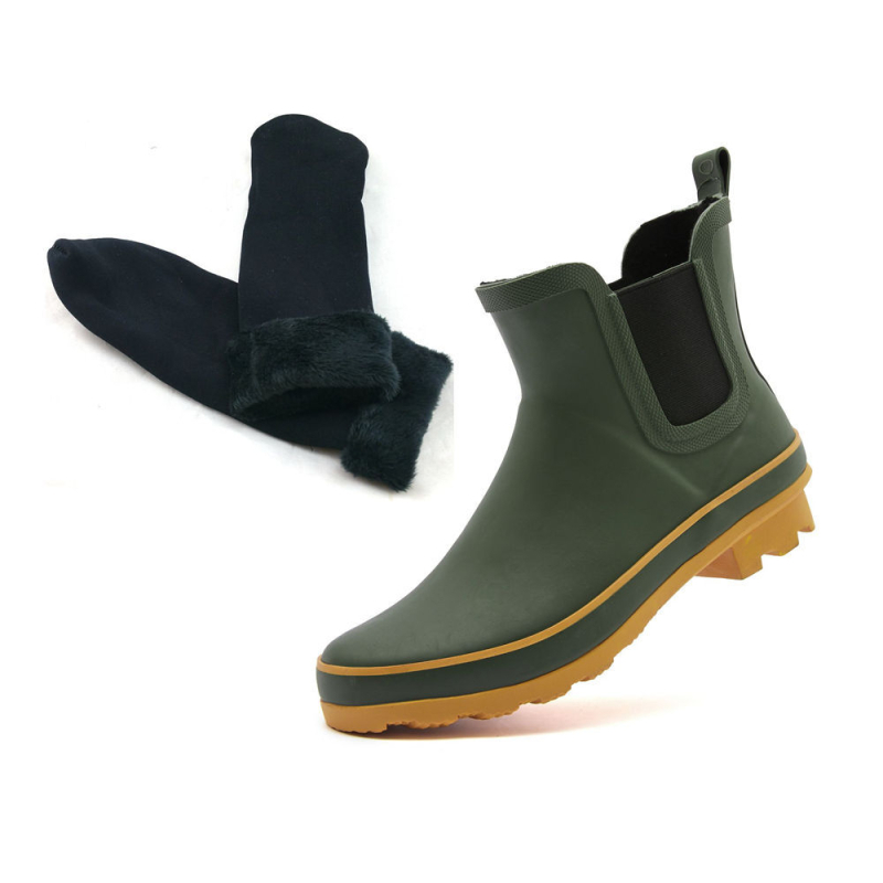 Ghete de ploaie impermeabile pentru femei, cu model floral, slip-on, cauciuc natural, toamnă-iarnă