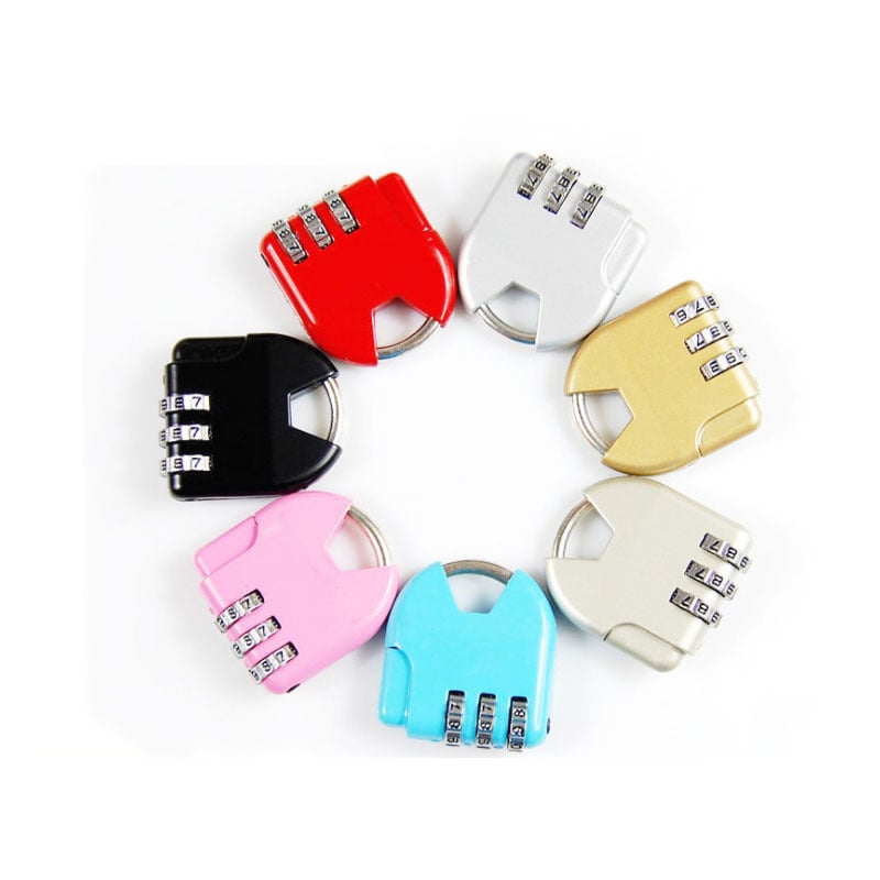Mini fém lakat jelszavas zár poggyászhoz, fiókokhoz és edzőtermi szekrényekhez – karikatúra dizájn, modern minimalizmus, márka Unique, anyag: Egyéb