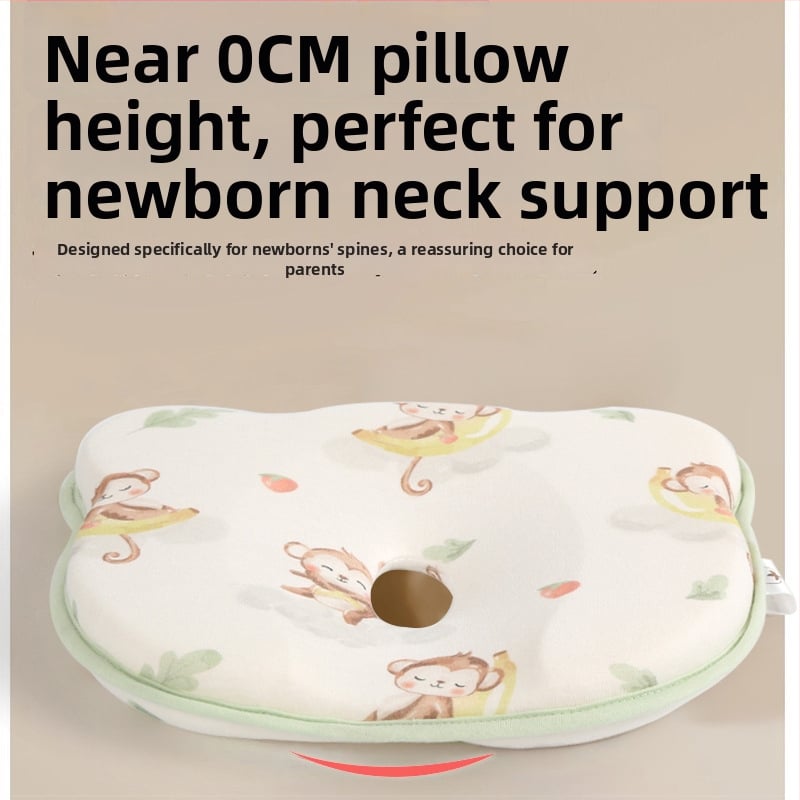 Възглавничка за оформяне на главата на бебето, карикатурен стил, чист памук, ниво безопасност A, пролет 2024, за новородени 0-1 г.