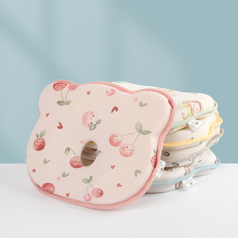 Възглавничка за оформяне на главата на бебето, карикатурен стил, чист памук, ниво безопасност A, пролет 2024, за новородени 0-1 г.