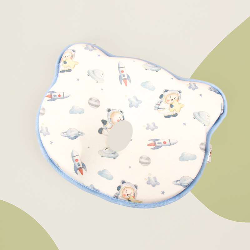 Възглавничка за оформяне на главата на бебето, карикатурен стил, чист памук, ниво безопасност A, пролет 2024, за новородени 0-1 г.