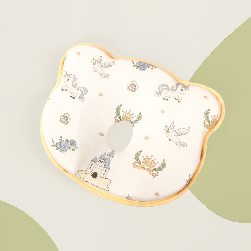 Възглавничка за оформяне на главата на бебето, карикатурен стил, чист памук, ниво безопасност A, пролет 2024, за новородени 0-1 г.