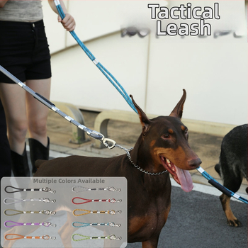 Kutyapóráz, duplaszálú nylon, imitációs nylon anyag, fémcsattal, Banoohawk márka