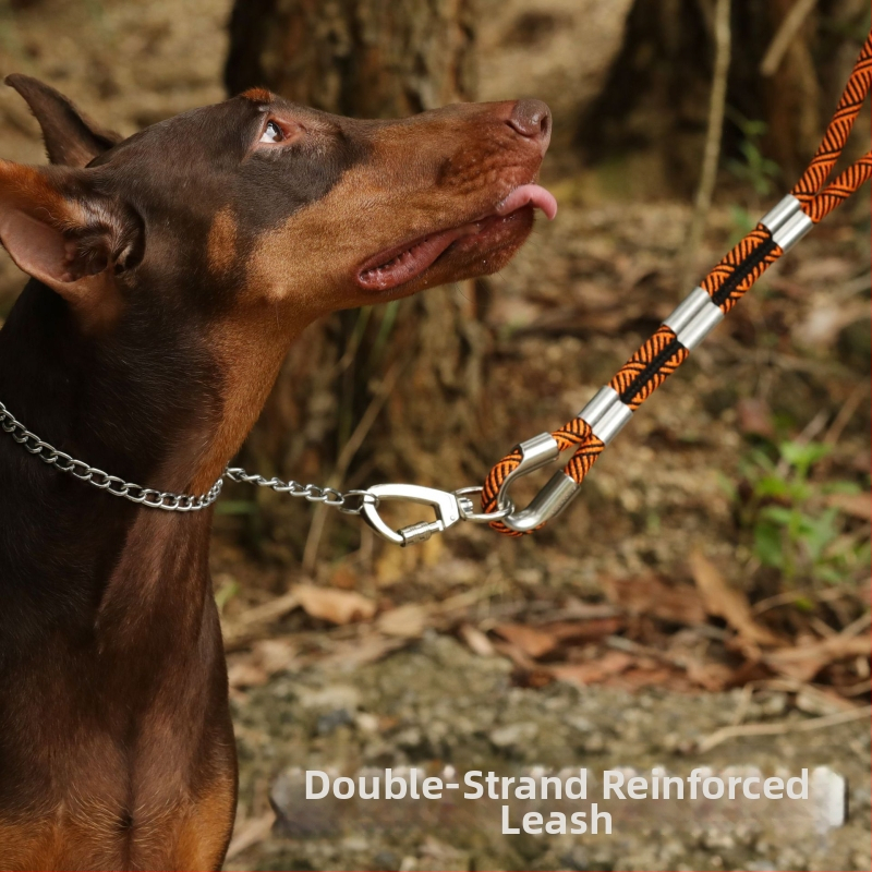 Vodítko pre psa, dvojvláknový nylon, materiál imitácia nylonu, kovová spona, odolné voči nárazom