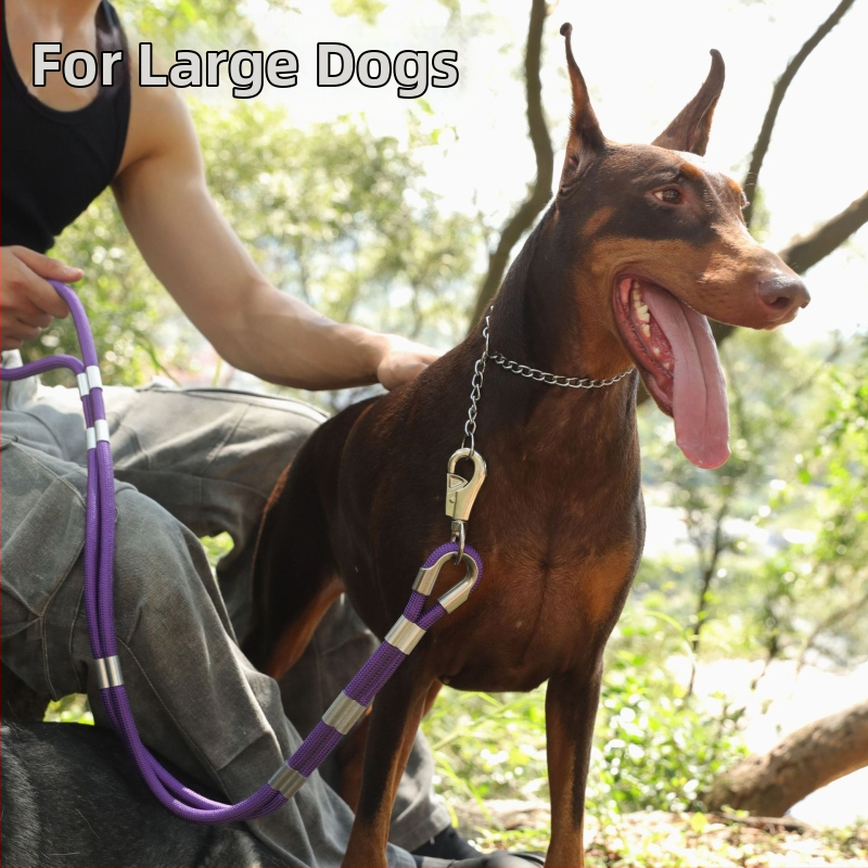 Vodítko pre psa, dvojvláknový nylon, materiál imitácia nylonu, kovová spona, odolné voči nárazom