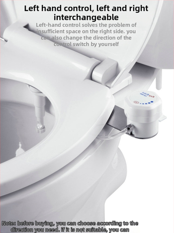 ľavostranný bidetový sedák na toaletu z nehrdzavejúcej ocele s nastaviteľným prietokom vody, bez diaľkového ovládania, inštalačné služby k dispozícii