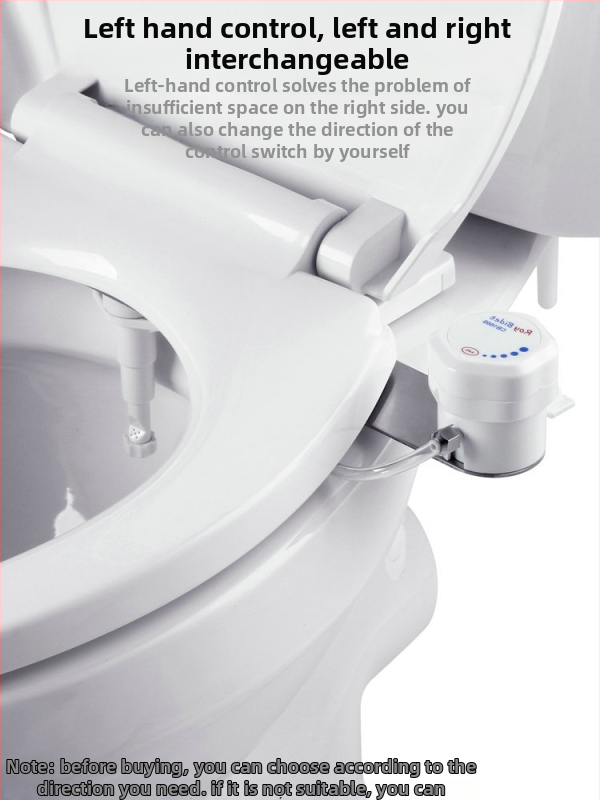 ľavostranný bidetový sedák na toaletu z nehrdzavejúcej ocele s nastaviteľným prietokom vody, bez diaľkového ovládania, inštalačné služby k dispozícii