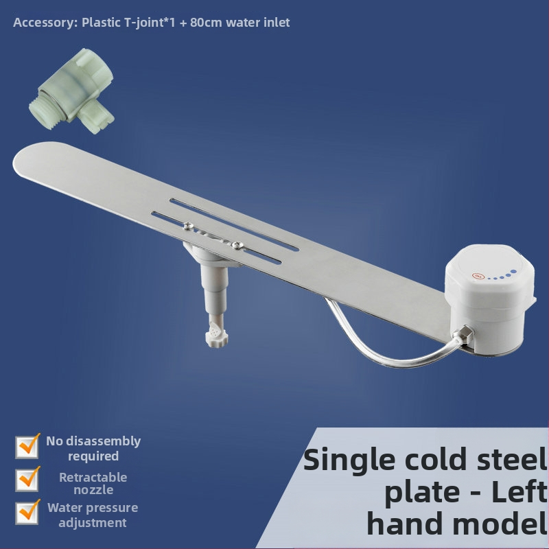 ľavostranný bidetový sedák na toaletu z nehrdzavejúcej ocele s nastaviteľným prietokom vody, bez diaľkového ovládania, inštalačné služby k dispozícii