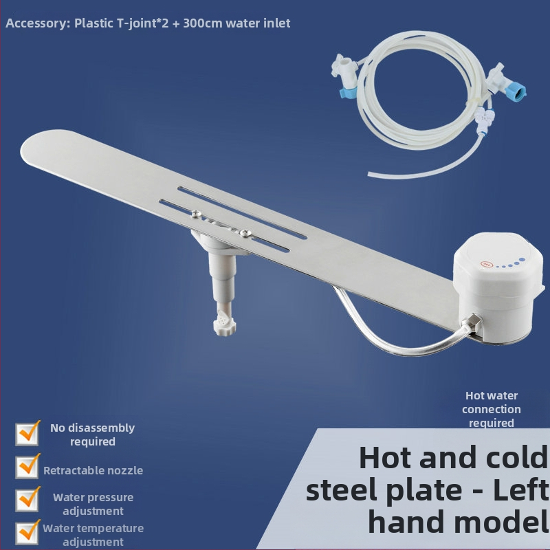ľavostranný bidetový sedák na toaletu z nehrdzavejúcej ocele s nastaviteľným prietokom vody, bez diaľkového ovládania, inštalačné služby k dispozícii