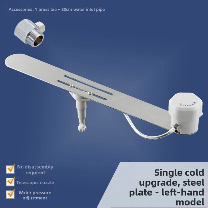 ľavostranný bidetový sedák na toaletu z nehrdzavejúcej ocele s nastaviteľným prietokom vody, bez diaľkového ovládania, inštalačné služby k dispozícii