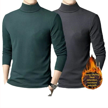 Pánska termálna báza mikina s dlhým rukávom, fleecové podšívkou, okrúhly výstrih, voľný strih, polyesterová zmes
