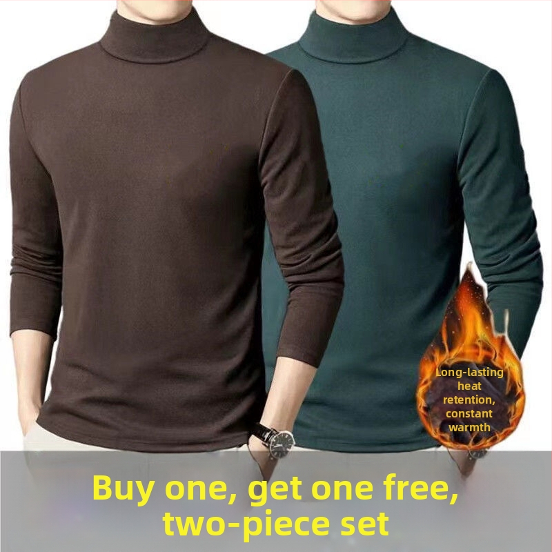 Pánska termálna báza mikina s dlhým rukávom, fleecové podšívkou, okrúhly výstrih, voľný strih, polyesterová zmes