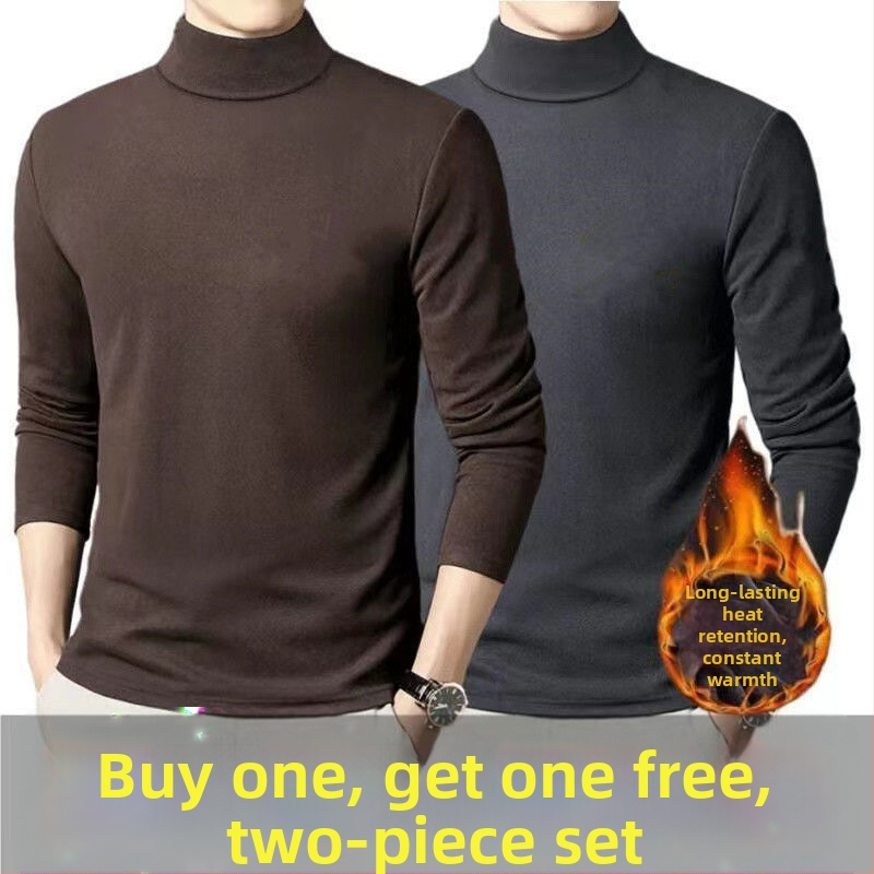 Pánska termálna báza mikina s dlhým rukávom, fleecové podšívkou, okrúhly výstrih, voľný strih, polyesterová zmes