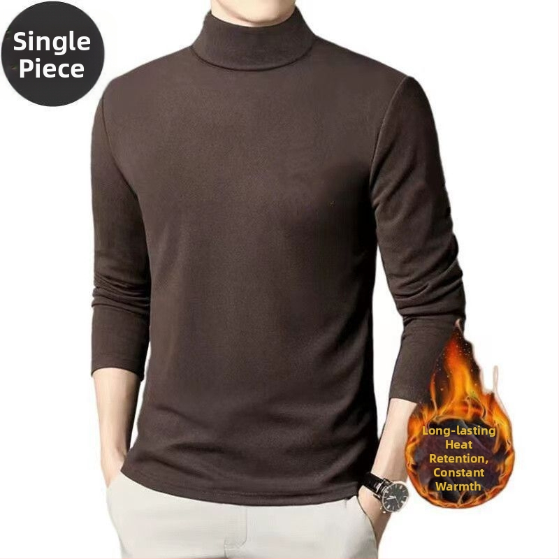 Pánska termálna báza mikina s dlhým rukávom, fleecové podšívkou, okrúhly výstrih, voľný strih, polyesterová zmes