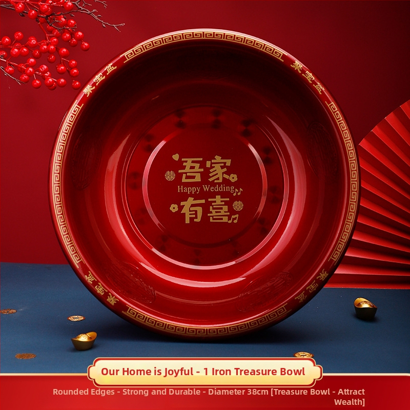 Vas esküvői mosdókagylók készlet – pár a hozományhoz és esküvői dekorációhoz, szöveges mintázat, rögzítés ragasztószalaggal, standard csomagolás