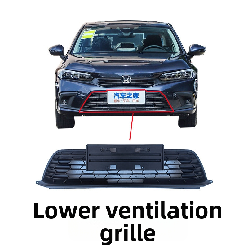 Μπροστινή γρίλια με κυψελωτό μοτίβο για Honda Civic 11ης γενιάς, μεταλλική κατασκευή, συμβατή με χειροκίνητο κιβώτιο, αρχική εργοστασιακή εφαρμογή