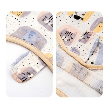 Spavaća vreća za bebe u vestnom stilu, bez rukava, od čistog pamuka (≥95%), podstava i punilo od pamuka; pogodno za ljeto, proljeće i jesen.