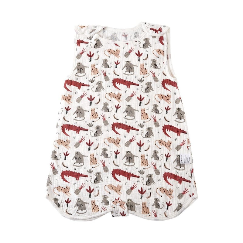 Spavaća vreća za bebe u vestnom stilu, bez rukava, od čistog pamuka (≥95%), podstava i punilo od pamuka; pogodno za ljeto, proljeće i jesen.