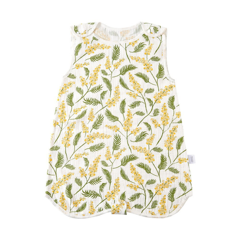 Spavaća vreća za bebe u vestnom stilu, bez rukava, od čistog pamuka (≥95%), podstava i punilo od pamuka; pogodno za ljeto, proljeće i jesen.