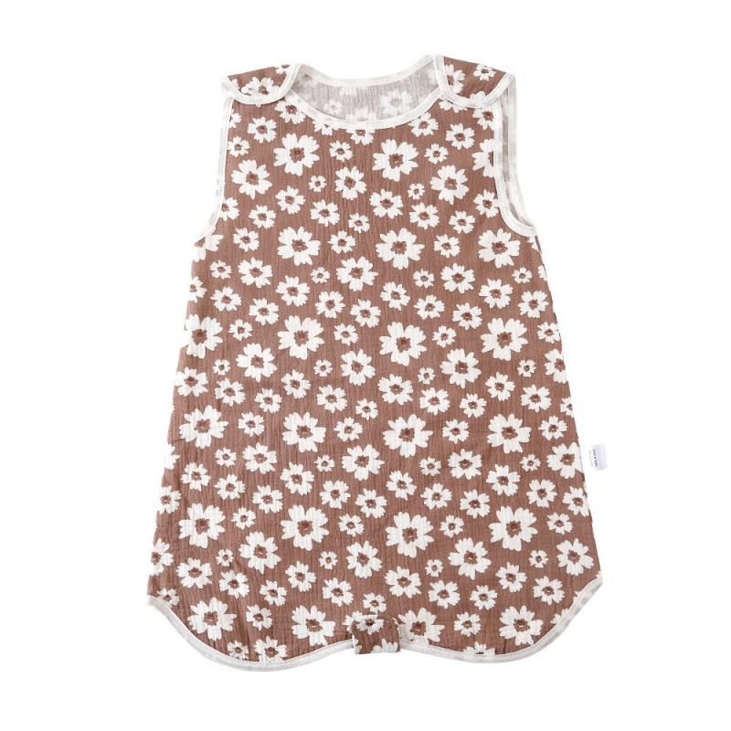 Spavaća vreća za bebe u vestnom stilu, bez rukava, od čistog pamuka (≥95%), podstava i punilo od pamuka; pogodno za ljeto, proljeće i jesen.