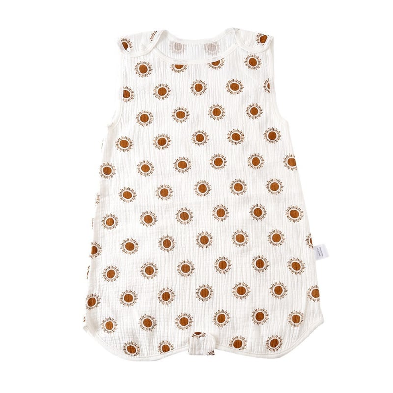 Spavaća vreća za bebe u vestnom stilu, bez rukava, od čistog pamuka (≥95%), podstava i punilo od pamuka; pogodno za ljeto, proljeće i jesen.