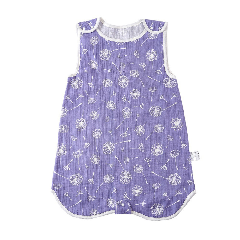 Spavaća vreća za bebe u vestnom stilu, bez rukava, od čistog pamuka (≥95%), podstava i punilo od pamuka; pogodno za ljeto, proljeće i jesen.