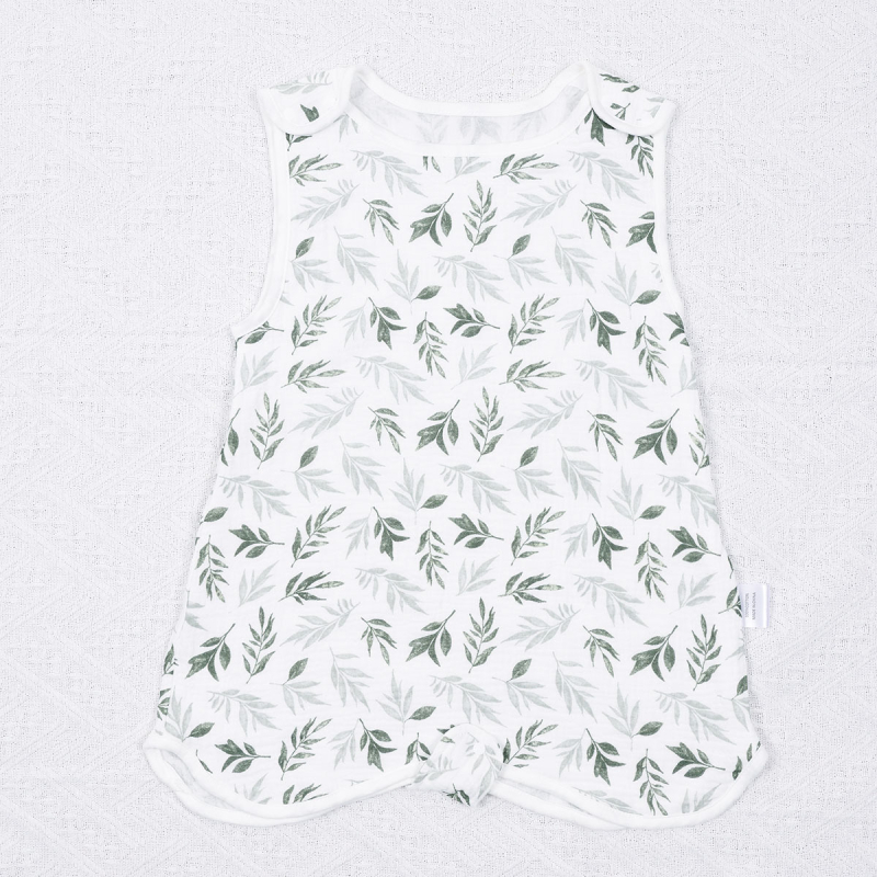 Spavaća vreća za bebe u vestnom stilu, bez rukava, od čistog pamuka (≥95%), podstava i punilo od pamuka; pogodno za ljeto, proljeće i jesen.
