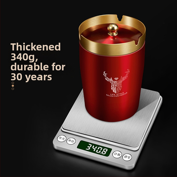 Пепелник за кола с капак, неръждаема стомана, модел ZC055, 0.35 кг, леене, за кола и дом