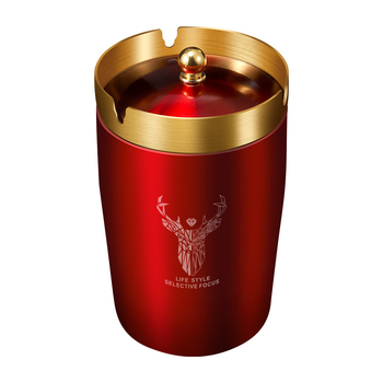 Пепелник за кола с капак, неръждаема стомана, модел ZC055, 0.35 кг, леене, за кола и дом