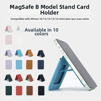 MagSafe kártyatartó állvánnyal iPhone 16 Pro-hoz, PU bőr, Type B keret