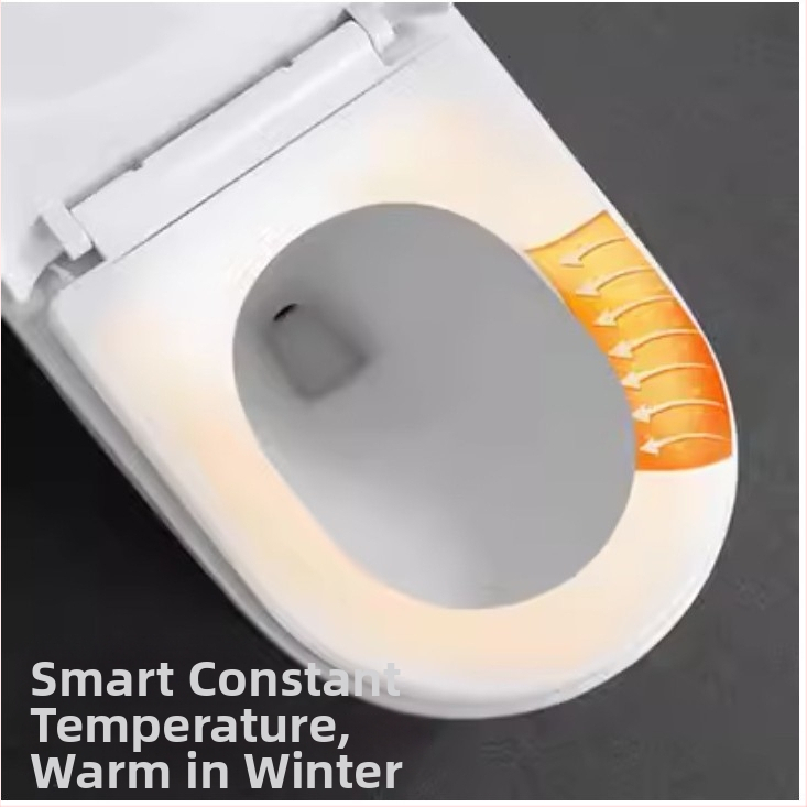 Toaletné sedadlo s termostatickým vykurovaním, klasický veľký U tvar, elektrické vykurovanie s konštantnou teplotou, materiál PP doska, nastaviteľná vzdialenosť montážnych otvorov 12–17 cm