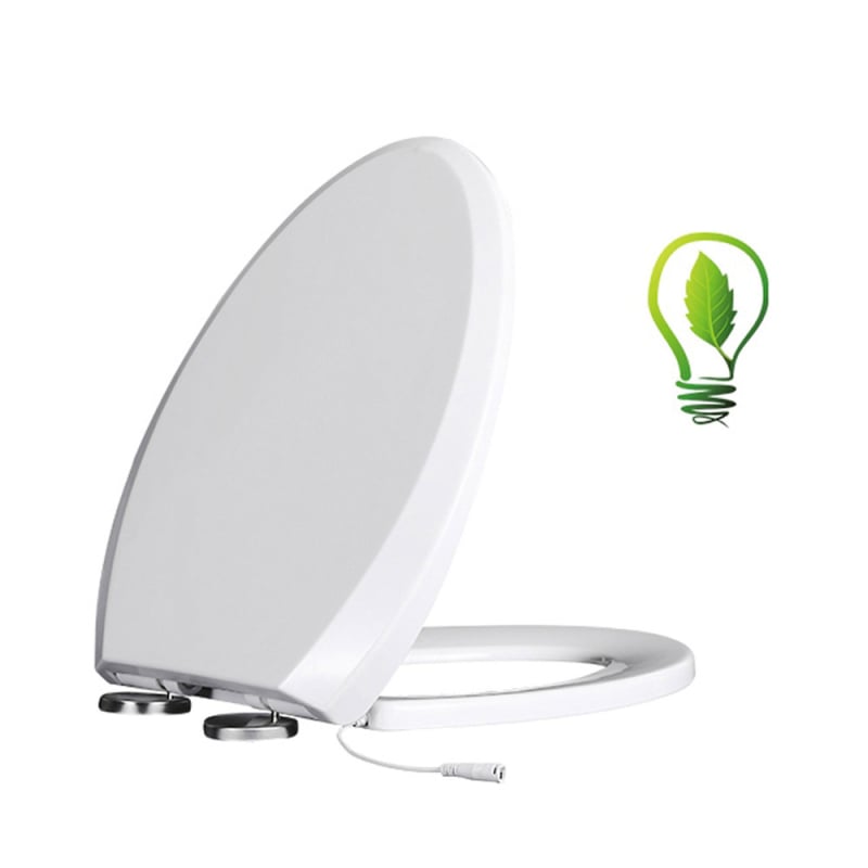 Toaletné sedadlo s termostatickým vykurovaním, klasický veľký U tvar, elektrické vykurovanie s konštantnou teplotou, materiál PP doska, nastaviteľná vzdialenosť montážnych otvorov 12–17 cm