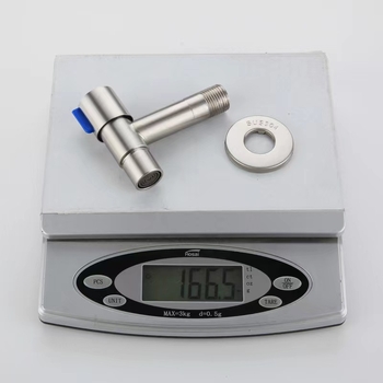 Mini uhlový ventil z 304 nerezovej ocele pre horúcu vodu, in-wall montáž, model Mini Angle Valve, prevádzkový tlak 1,2 MPa, materiál: oceľ