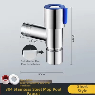 Mini uhlový ventil z 304 nerezovej ocele pre horúcu vodu, in-wall montáž, model Mini Angle Valve, prevádzkový tlak 1,2 MPa, materiál: oceľ